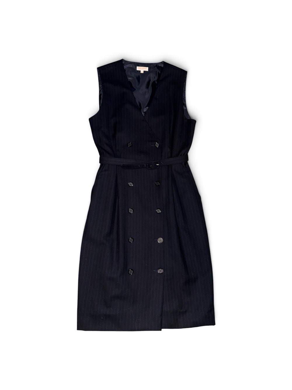 Brooks Brothers 12 Pinstripe Double-Breasted Business Career Trench Vest Dress - Picture 2 of 7
